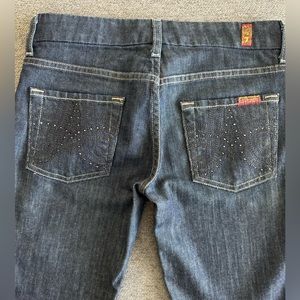 7 For All Mankind “A” Pocket Swarovski Crystals Bootcut Jeans